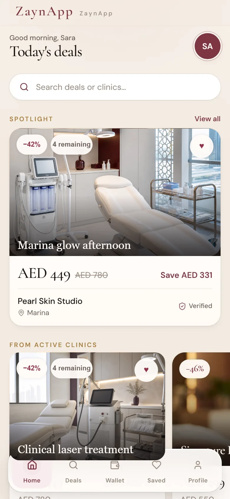 ZaynApp home